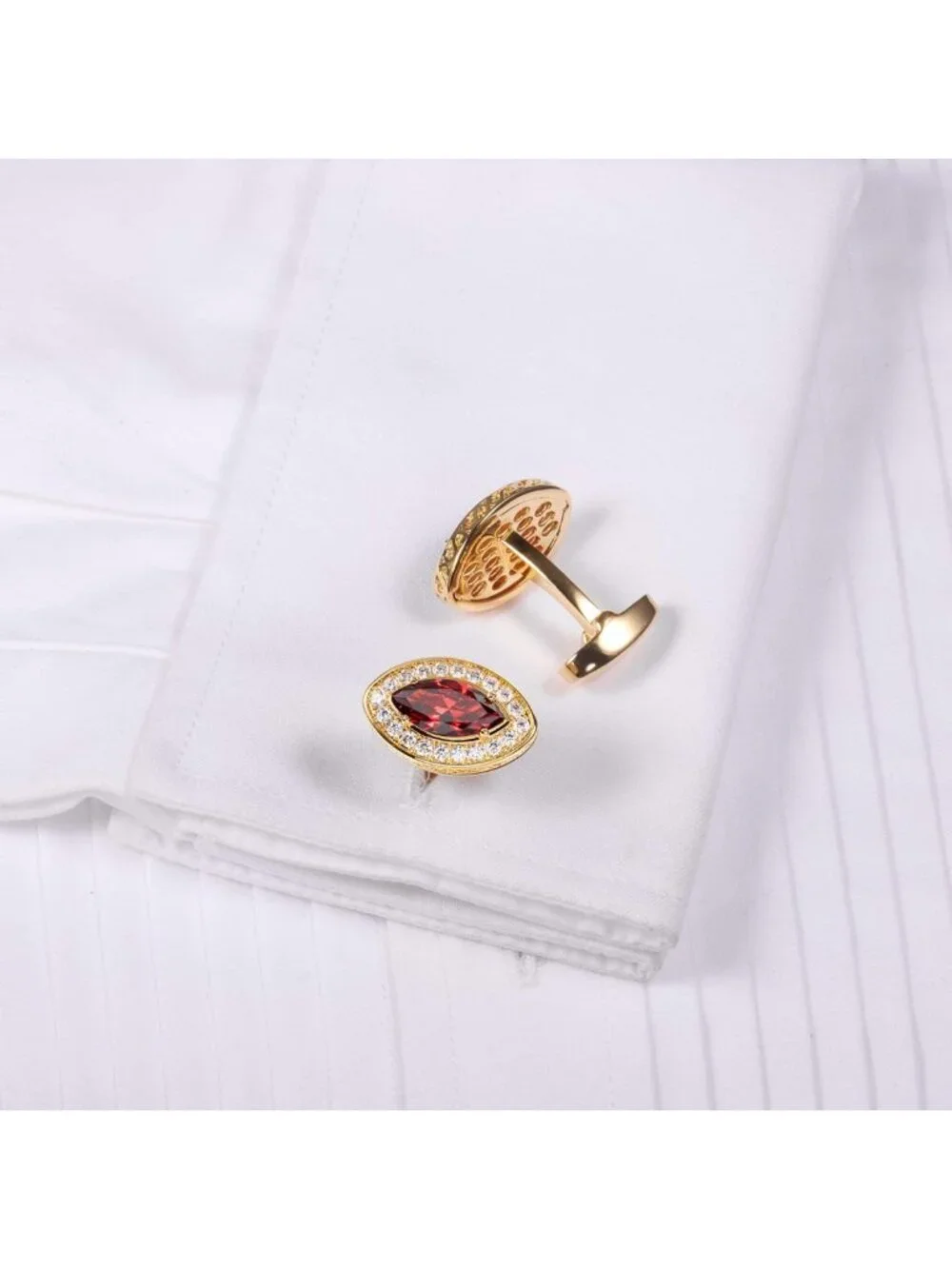 Elegant Gold Diamond Crystal Cufflinks for Men | Perfect Wedding & Business Gift